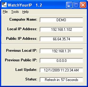 Click to view WatchYourIP 1.2 screenshot